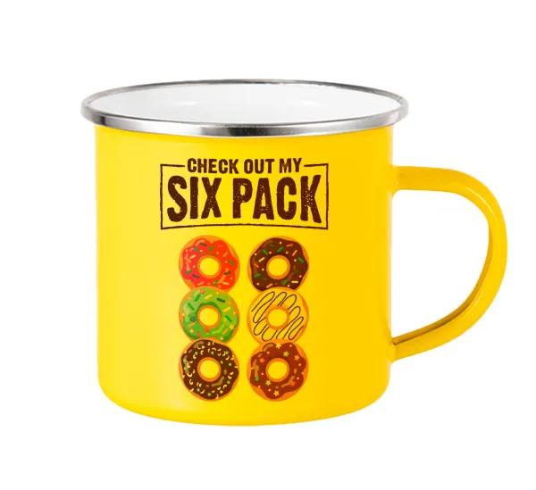 Check Out My Six Pack — Yellow Enamel Metallic Cup 360ml