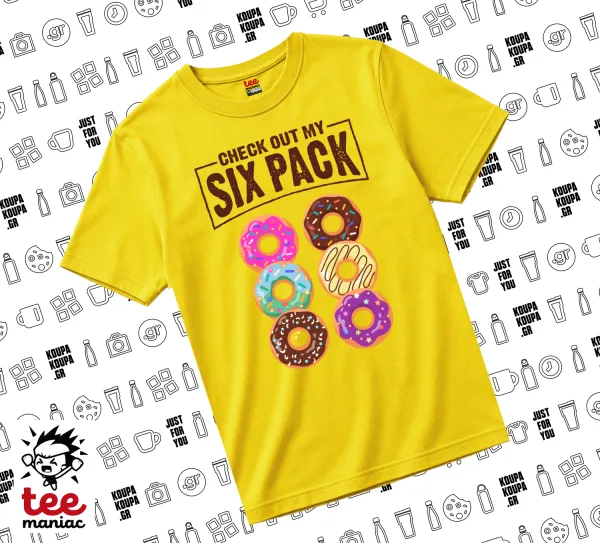 Check Out My Six Pack — Κίτρινο Άνετο παιδικό T-Shirt από 100% βαμβάκι, για κάθε μέρα. Vegan & OEKO-TEX πιστοποιημένο.