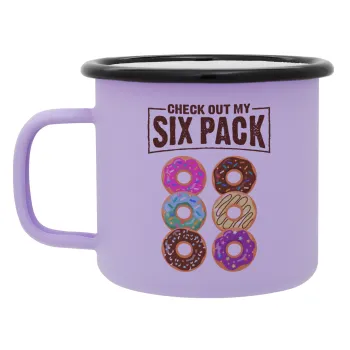 Check Out My Six Pack, Κούπα Μεταλλική εμαγιέ ΜΑΤ Light Pastel Purple 360ml