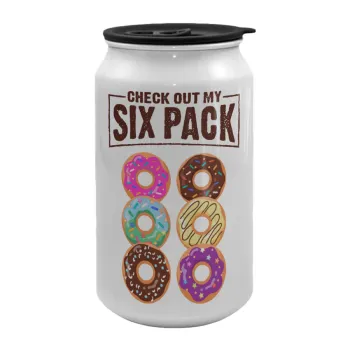 Check Out My Six Pack, Κούπα ταξιδιού μεταλλική με καπάκι (tin-can) 500ml