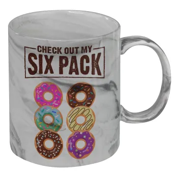 Check Out My Six Pack, Mug ceramic marble style, 330ml