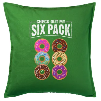 Check Out My Six Pack, Sofa cushion Green 50x50cm includes filling