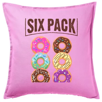 Check Out My Six Pack, Sofa cushion Pink 50x50cm includes filling