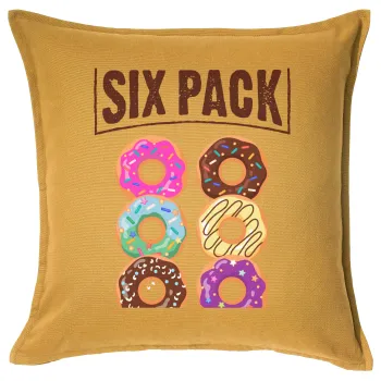 Check Out My Six Pack, Sofa cushion YELLOW 50x50cm includes filling