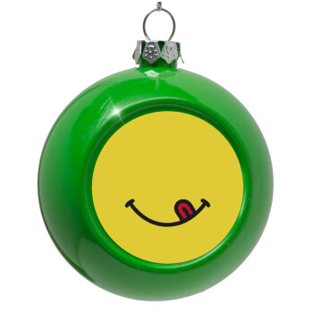 Χαμόγελο , Green Christmas tree ornament bauble 8cm