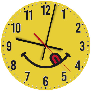 Χαμόγελο , Ρολόι τοίχου ξύλινο (30cm)