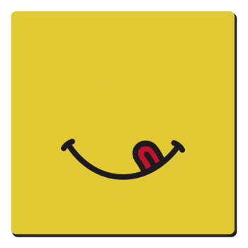 Χαμόγελο , Τετράγωνο μαγνητάκι ξύλινο 6x6cm