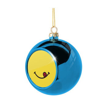 Χαμόγελο , Blue Christmas tree ball ornament 8cm