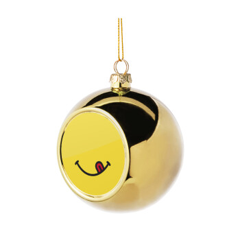 Χαμόγελο , Χριστουγεννιάτικη μπάλα δένδρου Χρυσή 8cm