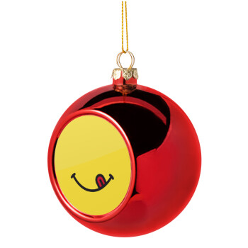 Χαμόγελο , Χριστουγεννιάτικη μπάλα δένδρου Κόκκινη 8cm