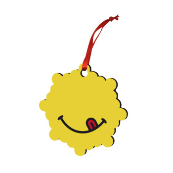 Χαμόγελο , Christmas ornament snowflake wooden 7.5cm