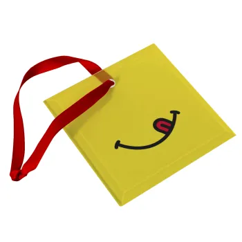 Χαμόγελο , Στολίδι Χριστουγεννιάτικο στολίδι γυάλινο τετράγωνο 9x9cm