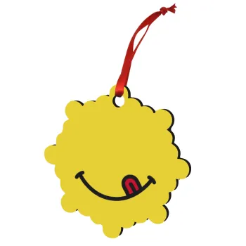 Χαμόγελο , Στολίδι Χριστουγεννιάτικο στολίδι snowflake ξύλινο 7.5cm