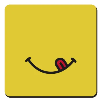 Χαμόγελο , Τετράγωνο μαγνητάκι ξύλινο 9x9cm