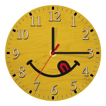 Χαμόγελο , Ρολόι τοίχου ξύλινο plywood (20cm)