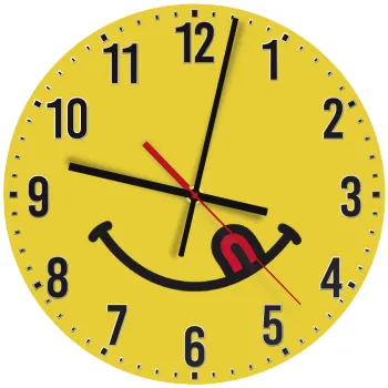 Χαμόγελο , Ρολόι τοίχου ξύλινο (30cm)