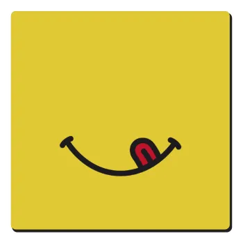 Χαμόγελο , Τετράγωνο μαγνητάκι ξύλινο 6x6cm