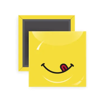 Χαμόγελο , Μαγνητάκι ψυγείου τετράγωνο διάστασης 5x5cm