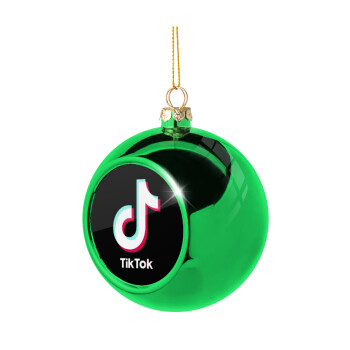 tik tok black, Χριστουγεννιάτικη μπάλα δένδρου Πράσινη 8cm