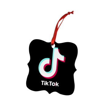 tik tok black, Στολίδι Χριστουγεννιάτικο στολίδι polygon ξύλινο 7.5cm