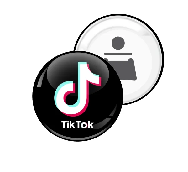 tik tok black — Round magnet and beer bottle opener, 5.9cm