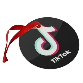 tik tok black, Christmas ornament glass 9cm