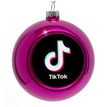 tik tok black, Purple Christmas tree ornament bauble 8cm