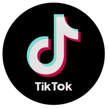tik tok black, Mousepad Round 20cm