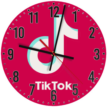 tik tok pink, Ρολόι τοίχου ξύλινο (30cm)
