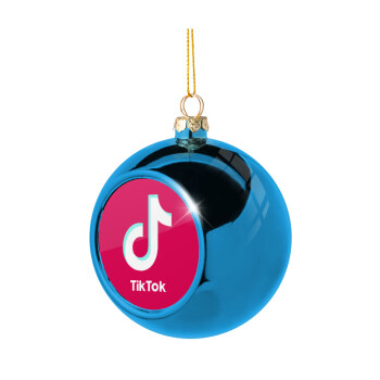 tik tok pink, Blue Christmas tree ball ornament 8cm