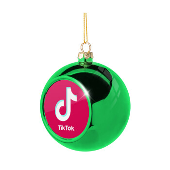 tik tok pink, Green Christmas tree ornament ball 8cm
