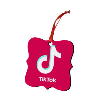 tik tok pink, Στολίδι Χριστουγεννιάτικο στολίδι polygon ξύλινο 7.5cm