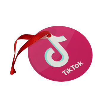 tik tok pink, Christmas ornament glass 9cm