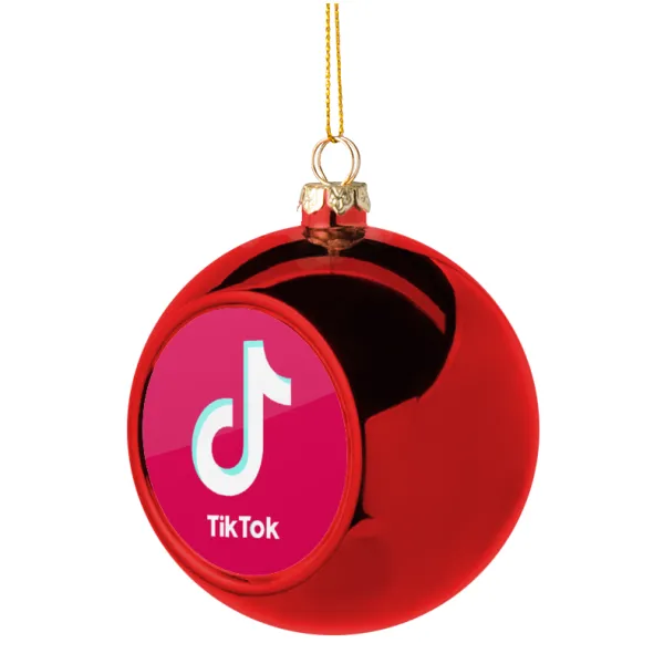 tik tok pink — Christmas tree ball Red 8cm