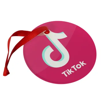tik tok pink, Christmas ornament glass 9cm