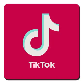 tik tok pink, Τετράγωνο μαγνητάκι ξύλινο 9x9cm