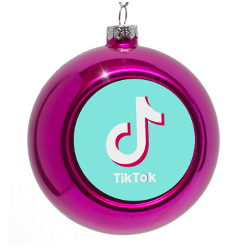 tik tok blue, Purple Christmas tree ornament bauble 8cm