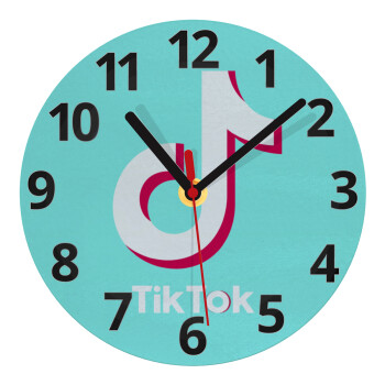 tik tok blue, Ρολόι τοίχου γυάλινο (20cm)