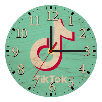 tik tok blue, Ρολόι τοίχου ξύλινο plywood (20cm)