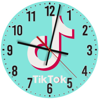 tik tok blue, Ρολόι τοίχου ξύλινο (30cm)