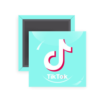 tik tok blue, Μαγνητάκι ψυγείου τετράγωνο διάστασης 5x5cm