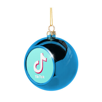 tik tok blue, Χριστουγεννιάτικη μπάλα δένδρου Μπλε 8cm