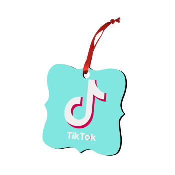 tik tok blue, Στολίδι Χριστουγεννιάτικο στολίδι polygon ξύλινο 7.5cm