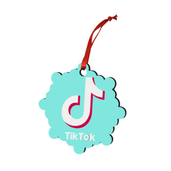 tik tok blue, Christmas ornament snowflake wooden 7.5cm