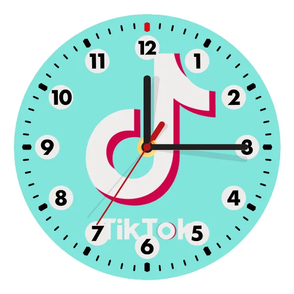 tik tok blue — Wooden wall clock (20cm)