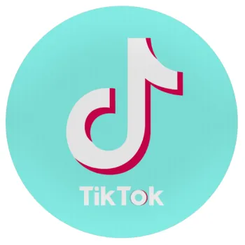 tik tok blue, Mousepad Round 20cm