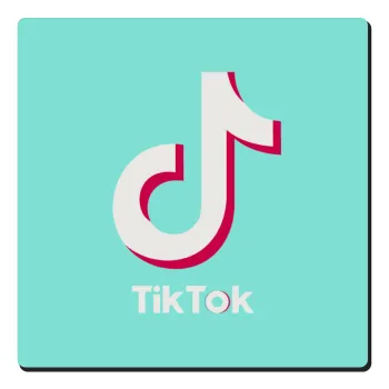 tik tok blue, Τετράγωνο μαγνητάκι ξύλινο 6x6cm
