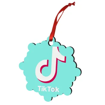 tik tok blue, Christmas ornament snowflake wooden 7.5cm