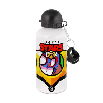 Brawl Stars El primo, Μεταλλικό παγούρι νερού, Λευκό, αλουμινίου 500ml