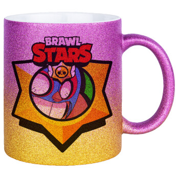 Brawl Stars El primo, Κούπα Χρυσή/Ροζ Glitter, κεραμική, 330ml